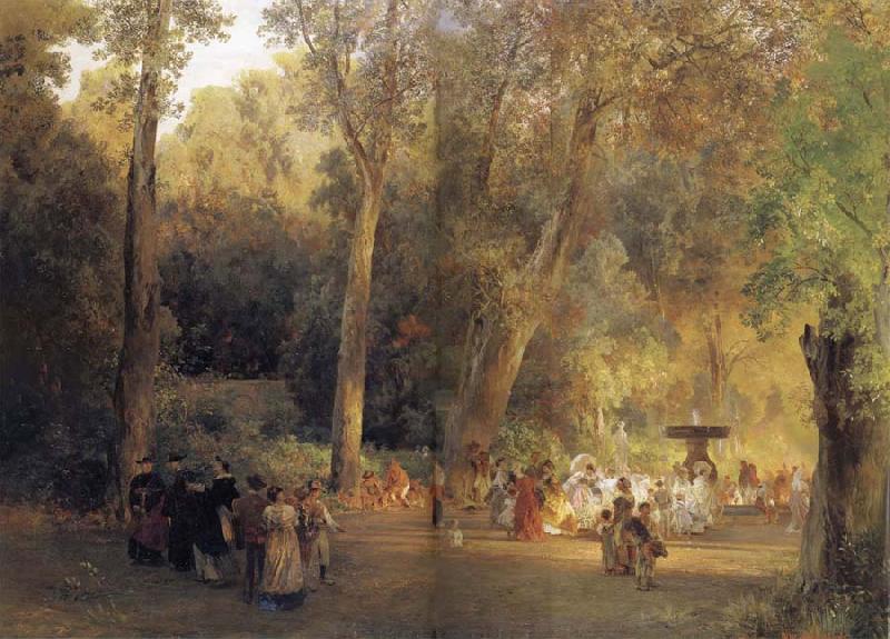 Oswald achenbach The park near the Roman France oil painting art